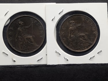 1897 & 1899 Great Britain One Penny Coins