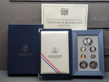 1994 U.S. Mint Prestige Set in OGP w/ COA - World Cup USA Commem Silver Dollar