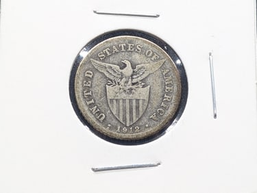 1912-S Philippines Twenty Centavos 75% Silver