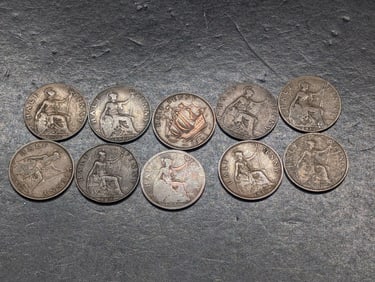 (10) Great Britain Half Pennies
