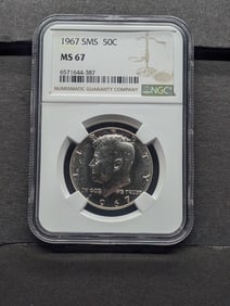 1967 SMS Kennedy Silver Half Dollar - NGC MS67