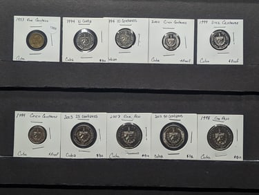 (10) Caribbean Coins Mixed Dates & Denominations, Proof & BU