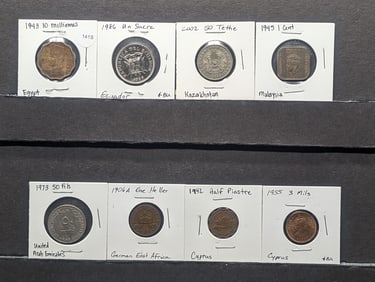 (8) Foreign Coins Variety Of Countries & Dates