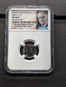 2021-D Roosevelt Dime - NGC MS68 FT