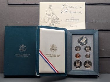 1995 U.S. Mint Prestige Set in OGP w/ COA - Civil War Battlefield Commem Silver Dollar