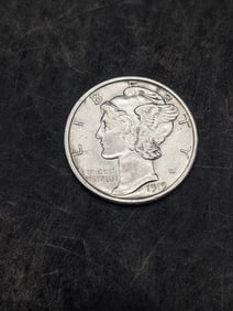**AU** 1919-D Mercury Silver Dime