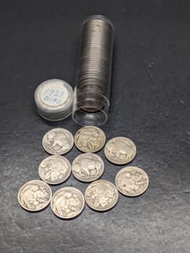 40 Coin Roll. 1921 Buffalo Nickels all with full dates. A hard date to find and 40!