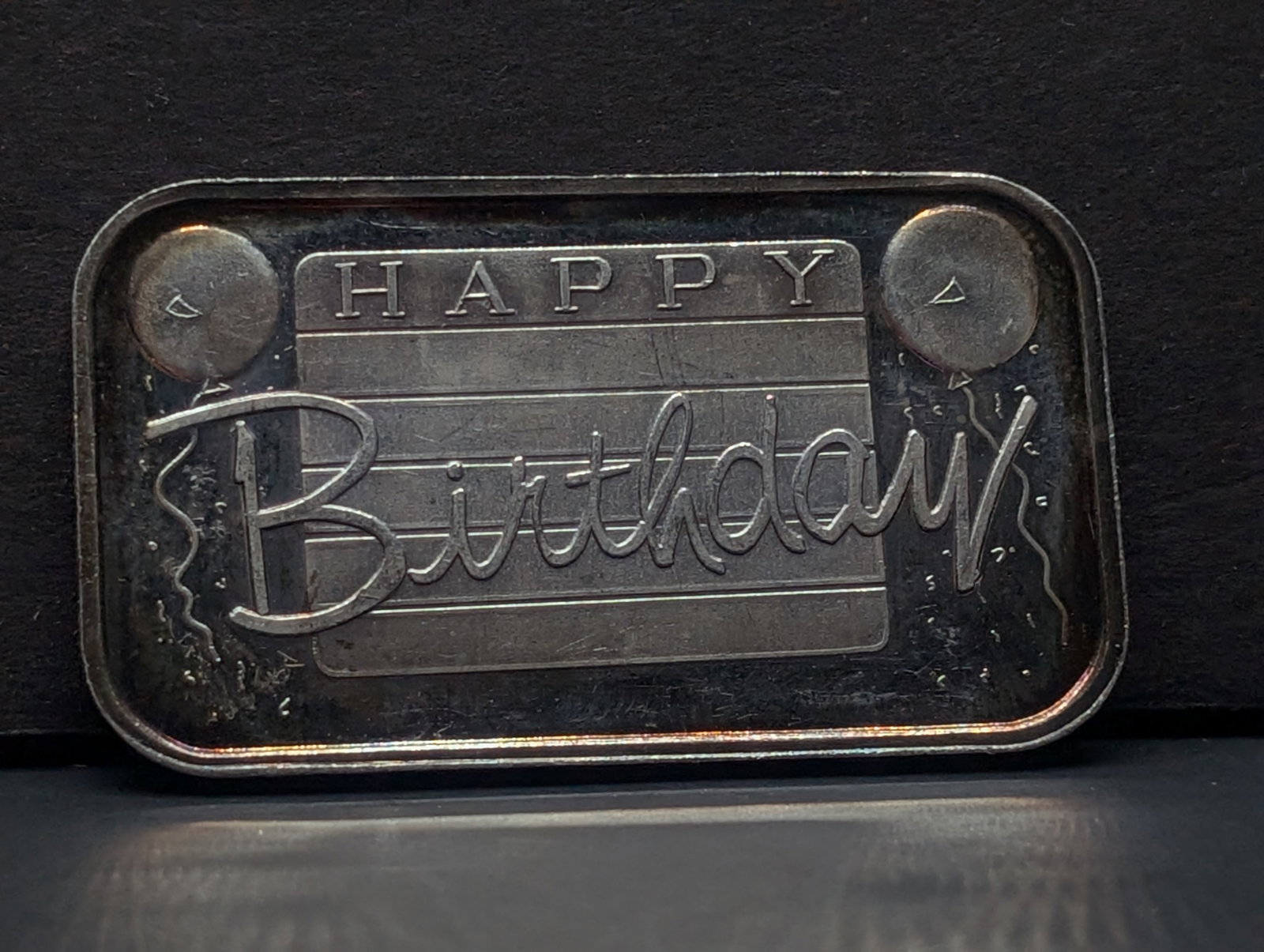 1 Oz. .999 FINE SILVER Happy Birthday Designed Art Bar: 1 Oz. .999 FINE SILVER Happy Birthday Designed Art Bar