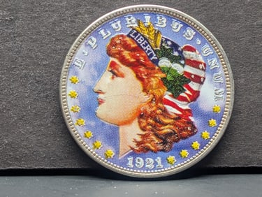Colorized 1921 Morgan Silver Dollar