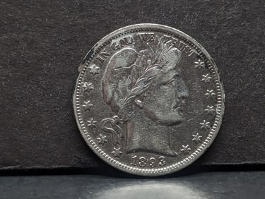 1893 Barber Half. Sharp Liberty.