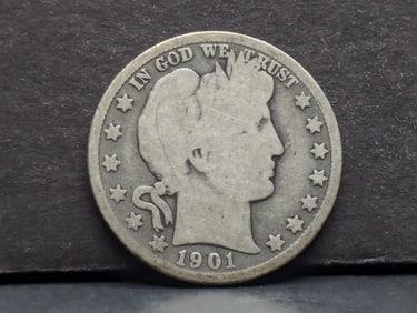 1901-O Barber Half. Better date. Original