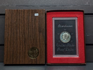 1973-S Eisenhower $1 in Brown Box. GEM Proof. Key to the series.