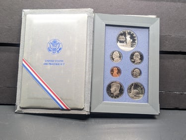 1986 U.S. Mint Prestige Set (Missing Box & COA) - Statue of Liberty Commem Silver Dollar