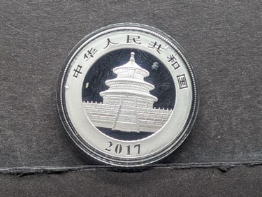30 Grams .999 FINE SILVER 2017 China 10 Yuan Panda Designed Coin in Capsule