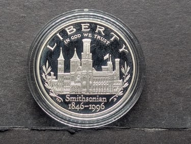 1996-P PROOF Smithsonian Institution Commem Silver Dollar in Capsule