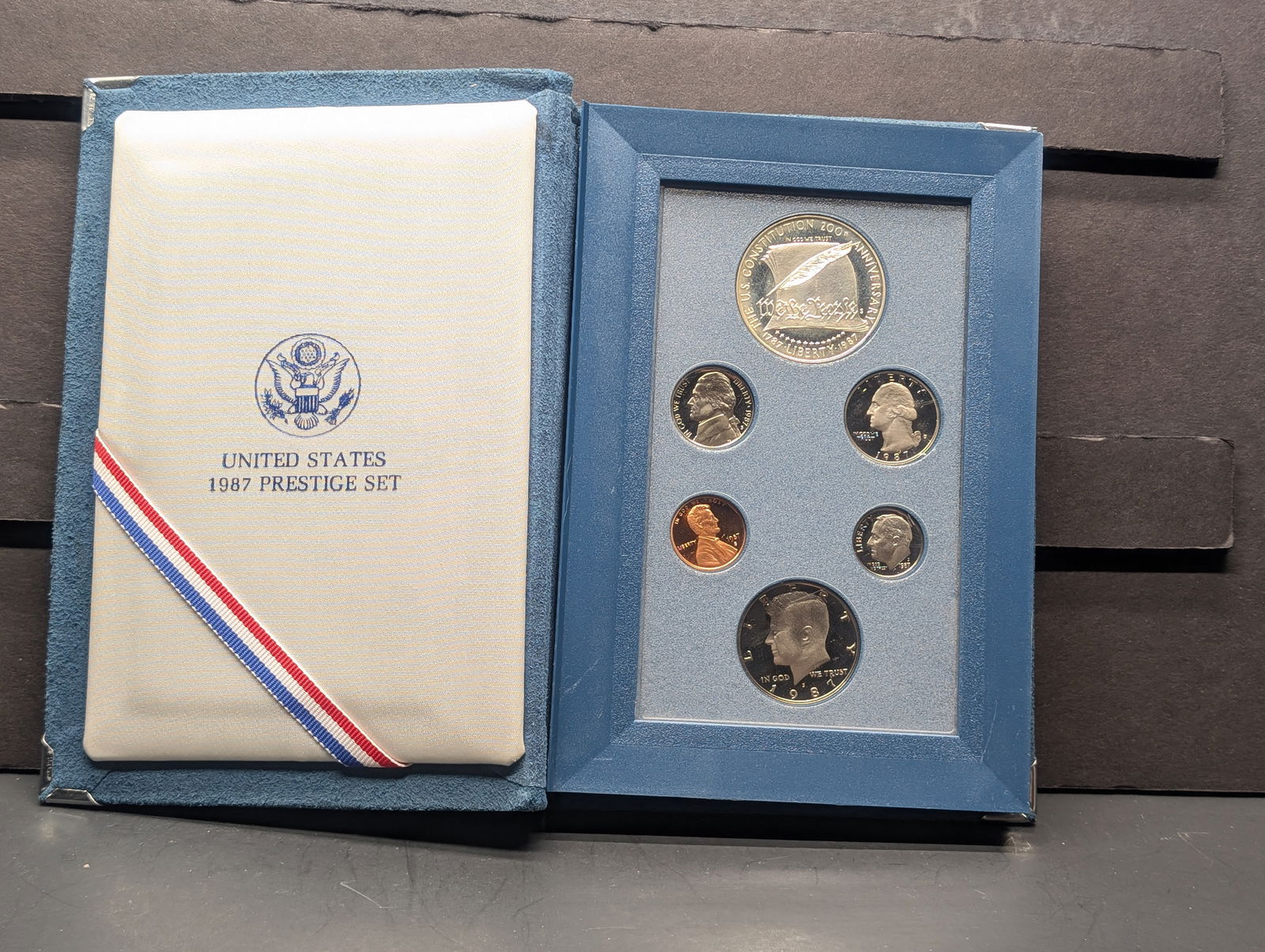 1987 U.S. Mint Prestige Set (Missing Box & COA) - Constitution Commem Silver Dollar (1 of 4)