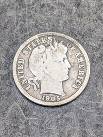 **VG** 1905-O Barber Silver Dime w/ Mico-o