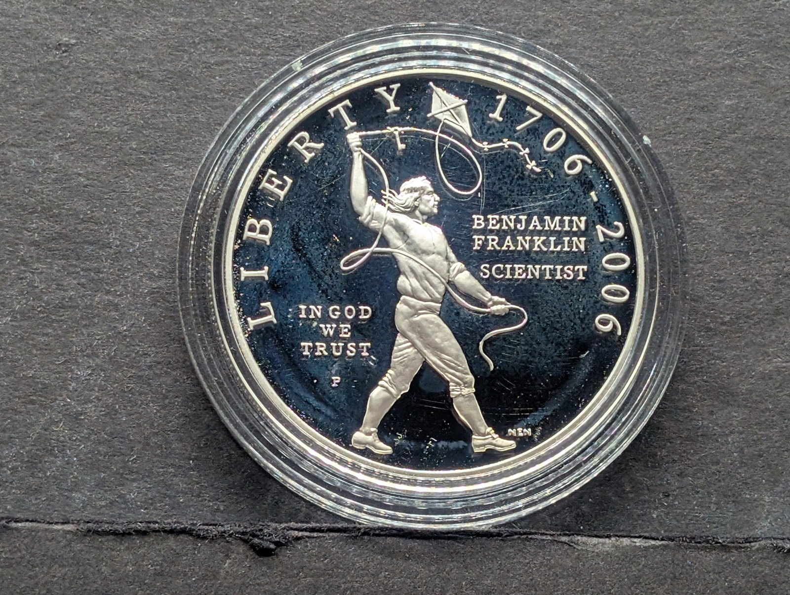 2006-P PROOF Bejamin Franklin - Scientist Commem Silver Dollar in Capsule: 2006-P PROOF Bejamin Franklin - Scientist Commem Silver Dollar in Capsule
