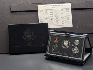 1993-S U.S. Mint Premier Silver Proof Set in OGP w/ COA