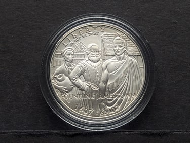 2007-P UNC Founding Jamestown Commem Silver Dollar in Capsule