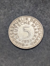 1951-F Germany 5 Silver Marks