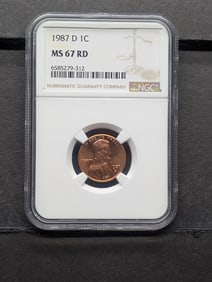 1987-D Lincoln Memorial Cent - NGC MS67 RD