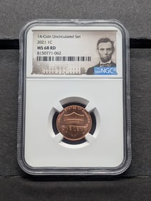 2021 Lincoln Shield Cent - NGC MS68 RD