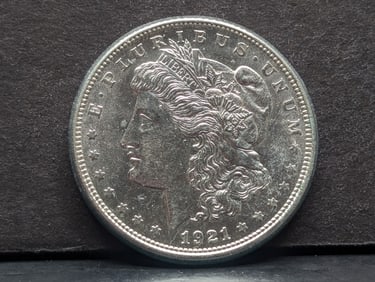1921-D Morgan $1. BU with sharp strike. Preserved in a capsule