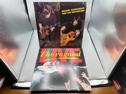 George Thorogood & The Destroyers (2 LP Lot): Self-titled (1977), in original shrinkwrap; and: George Thorogood & The Destroyers (2 LP Lot): Self-titled (1977), in original shrinkwrap; and Thorogood Live (1986) - Records have not been tested by the auction house for play quality. All items are