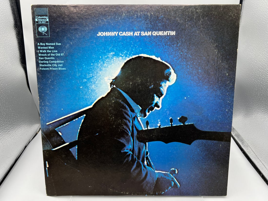 1969 Johnny Cash At San Quentin Vinyl Album - CS 9827: 1969 Johnny Cash At San Quentin Vinyl Album - CS 9827 - Records have not been tested by the auction house for play quality. All items are sold as is.