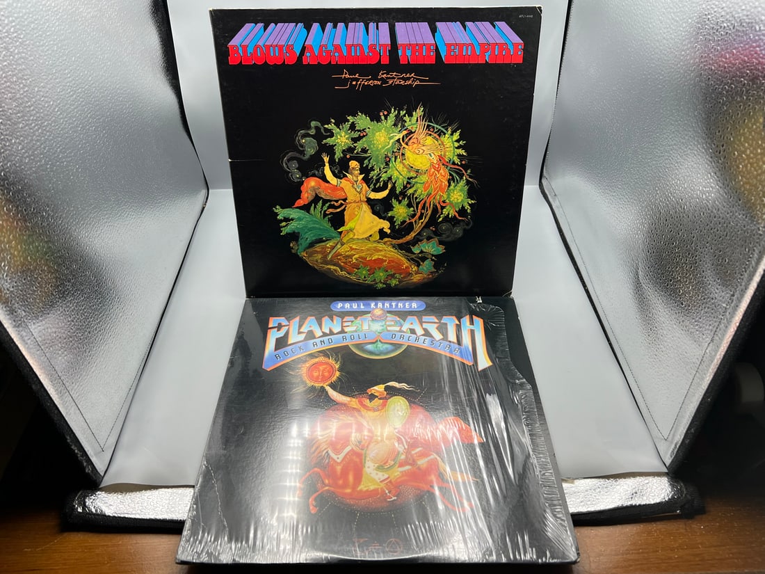 Paul Kantner (2 LP Lot): Blow Against The Empire (1970) performing with Jefferson Starship, gatefold: Paul Kantner (2 LP Lot): Blow Against The Empire (1970), Kantner performing with Jefferson Starship, gatefold; and The Planet Earth Rock and Roll Orchestra (1983), in original shrinkwrap, cover has pr