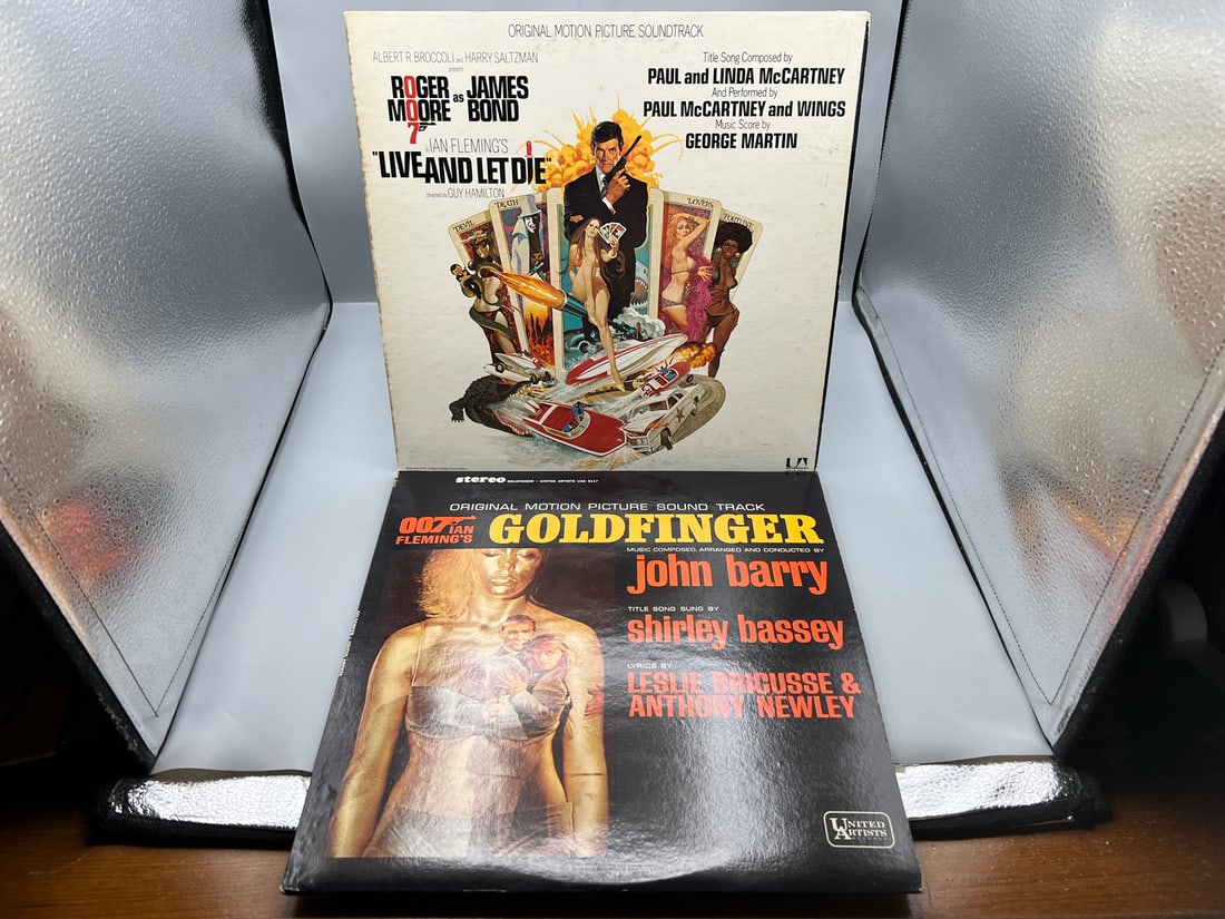 James Bond Soundtracks (2 LP Lot): Live And Let Die (1973), gatefold; and Goldfinger (1964) (1 of 4)