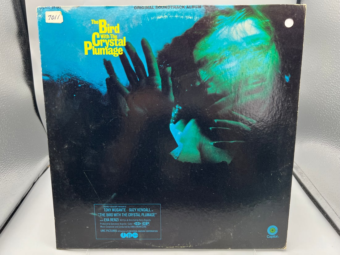 The Bird With The Crystal Plumage (1970), Original Soundtrack, 1st vinyl edition, previous owner: The Bird With The Crystal Plumage (1970), Original Soundtrack, 1st vinyl edition, previous owner filing sticker on cover - Records have not been tested by the auction house for play quality. All items