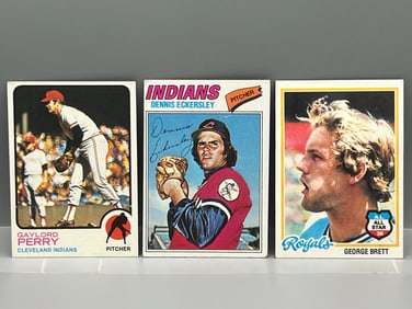 Lot of (3) 1970s Topps Baseball Star Player Cards - Varying Conditions