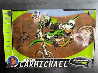 Ricky Carmichael Autographed 19"x12.5" Motocross Poster - Widely considered greatest rider of all