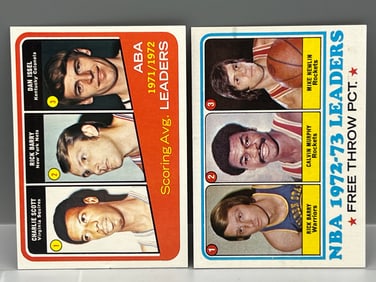 1972-73 Topps ABA Scoring Leaders #259 & 1973-74 Topps NBA Free Throw Leaders #156
