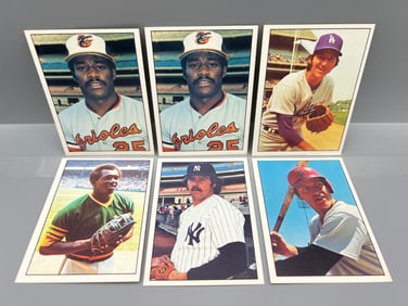 Lot of (6) 1975 SSPC Baseball Star Player Cards - Varying Conditions