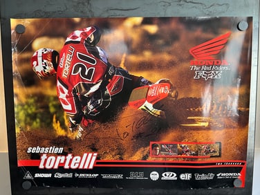 Sebastien Tortelli Autographed 26"x19" Motocross Poster