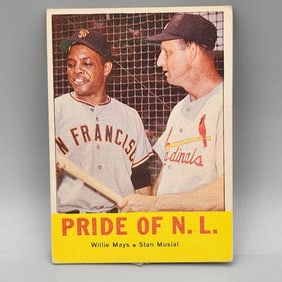 1963 Topps Pride Of N.L. Mays/Musial #138 Both HOF