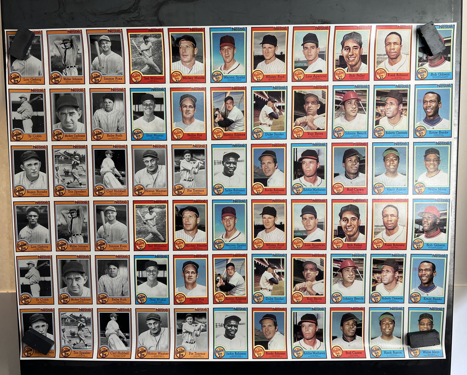 1987 Topps Nestle Dream Team Uncut Sheet of 2 Complete Sets - 27.5"x21" (1 of 11)