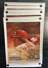 1985 Wheaties Pete Rose 18"x24" Poster Lot of (6) - 4192 All Time Hit Record