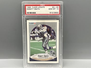 1990 Fleer Update Emmitt Smith RC #U-40 PSA Gem Mint 10