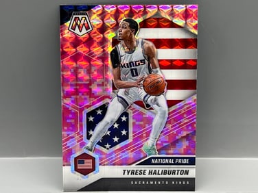 2020-21 Panini Mosaic Tyrese Haliburton National Pride Pink Camo Prizm RC #258