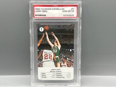 1988 Fournier Estrellas Larry Bird #1 PSA Gem Mint 10