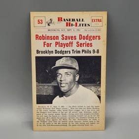 1960 Nu Card Baseball Hi-Lites Jackie Robinson #53 HOF