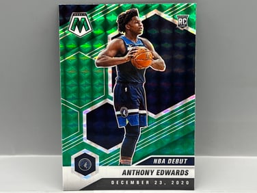 2020-21 Panini Mosaic Anthony Edwards NBA Debut Green Prizm RC #261
