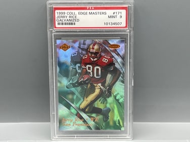 1999 Collector's Edge Masters Jerry Rice Galvanized #/1000 PSA Mint 9