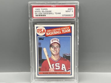 1985 Topps Mark McGwire Team USA RC #401 PSA Mint 9 - Tough grade