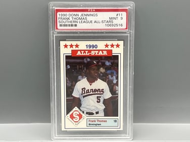 1990 Donn Jennings Frank Thomas Southern League All Stars Prospect/RC #11 PSA Mint 9