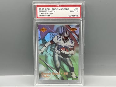 1999 Collector's Edge Masters Emmitt Smith Galvanized #/1000 PSA Mint 9